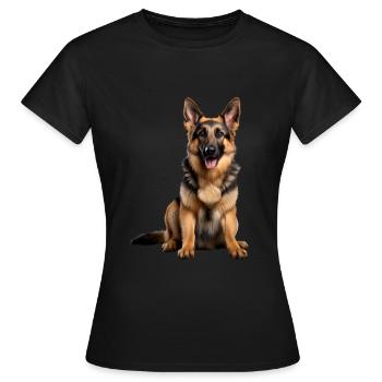 Berger allemand - T-shirt Femme - noir - Devant - AI Model Female 172 dark (172cm)