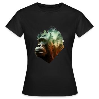 Gorilla - Frauen T-Shirt - Schwarz - Vorne - AI Model Female 172 dark (172cm)