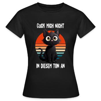 Ne me regarde pas sur ce ton à Bombay Cat - T-shirt Femme - noir - Devant - AI Model Female 172 dark (172cm)