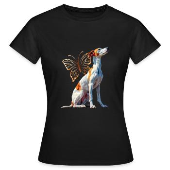 Lévrier - T-shirt Femme - noir - Devant - AI Model Female 172 dark (172cm)
