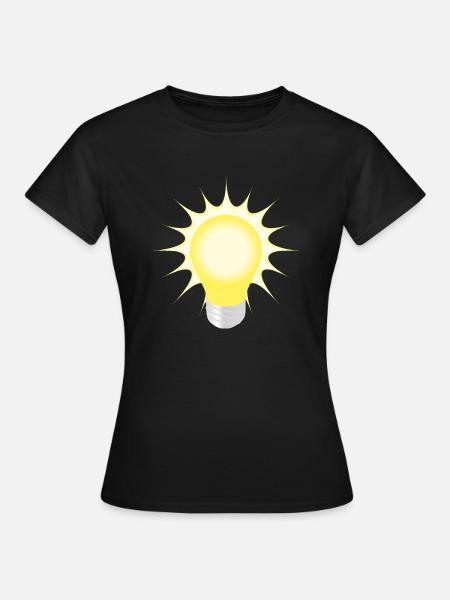 Glühbirne - Frauen T-Shirt - Schwarz