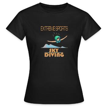 Ciel avion de parachutisme sportif extrême - T-shirt Femme - noir - Devant - AI Model Female 172 dark (172cm)