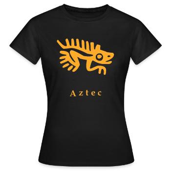 Lézard aztèque - T-shirt Femme - noir - Devant - AI Model Female 172 dark (172cm)