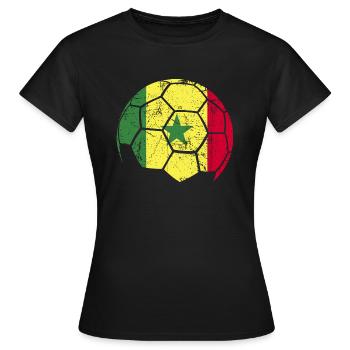 Senegal Soccer Ball Fußball - Frauen T-Shirt - Schwarz - Vorne - AI Model Female 172 dark (172cm)