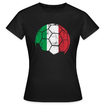 Italy Soccer Ball Fußball - Frauen T-Shirt - Schwarz - Vorne - AI Model Female 172 dark (172cm)