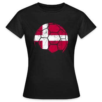 Denmark Soccer Ball Fußball - Frauen T-Shirt - Schwarz - Vorne - AI Model Female 172 dark (172cm)