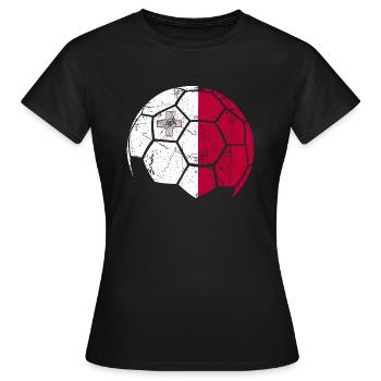 Malta Soccer Ball Fußball - Frauen T-Shirt - Schwarz - Vorne - AI Model Female 172 dark (172cm)