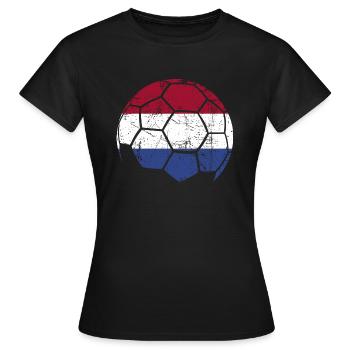 Netherlands Soccer Ball Fußball - Frauen T-Shirt - Schwarz - Vorne - AI Model Female 172 dark (172cm)