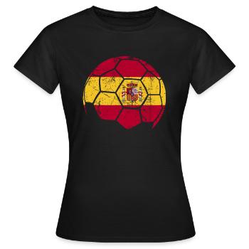 Spain Soccer Ball Fußball - Frauen T-Shirt - Schwarz - Vorne - AI Model Female 172 dark (172cm)