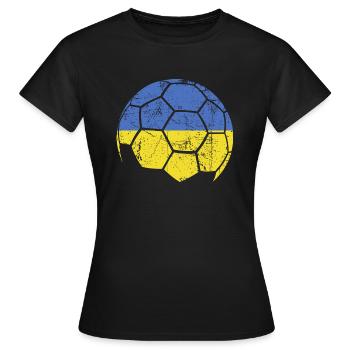 Ukraine Soccer Ball Fußball - Frauen T-Shirt - Schwarz - Vorne - AI Model Female 172 dark (172cm)