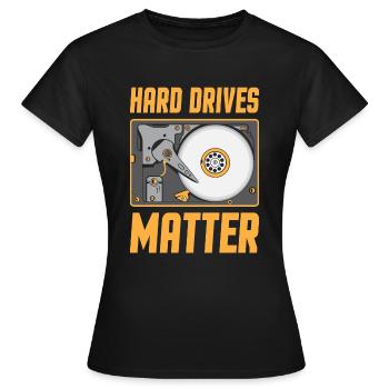 Disques durs comptent - Computer Nerd Gamer PC Geek - T-shirt Femme - noir - Devant - AI Model Female 172 dark (172cm)