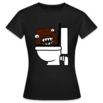 klo toilette scheisse kacke kot wc gefaehrlich baz - Frauen T-Shirt - Schwarz - Vorne - AI Model Female 172 dark (172cm)