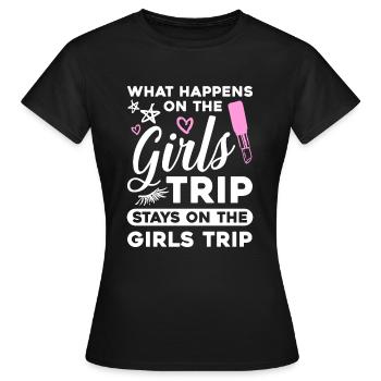 Que se passe-t-il lors du voyage entre filles sur ... - T-shirt Femme - noir - Devant - AI Model Female 172 dark (172cm)