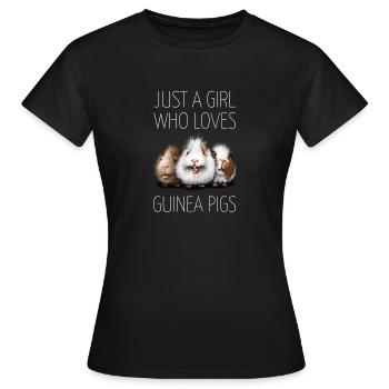 Meerschweinchen Mädchen - Frauen T-Shirt - Schwarz - Vorne - AI Model Female 172 dark (172cm)