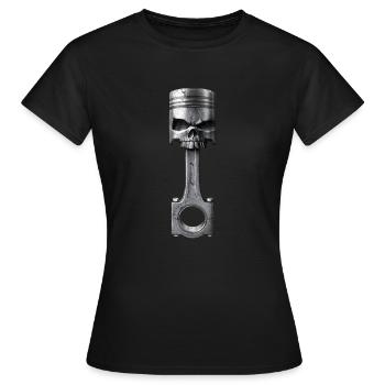 Totenkopf Kolben - Frauen T-Shirt - Schwarz - Vorne - AI Model Female 172 dark (172cm)