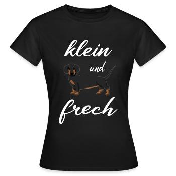 Dackel sind kleine freche Hunde - Frauen T-Shirt - Schwarz - Vorne - AI Model Female 172 dark (172cm)