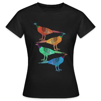Pheasant Hunting Hunting Hunting Pheasant - Women's T-Shirt - black - Front - AI Model Female 172 dark (172cm)