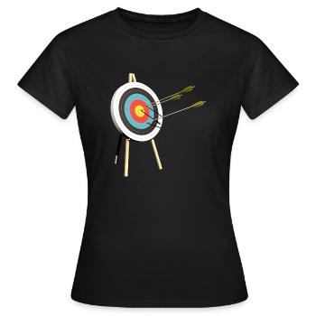 archery arrow bow crossbow target sports24 - Women's T-Shirt - black - Front - AI Model Female 172 dark (172cm)