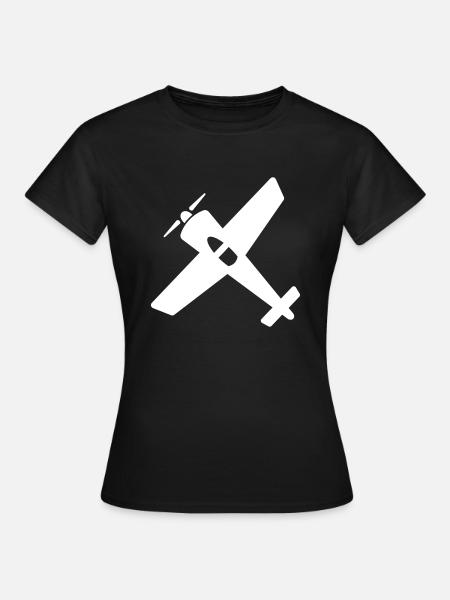 Flugzeug Geschenk Modellflugzeug - Frauen T-Shirt - Schwarz