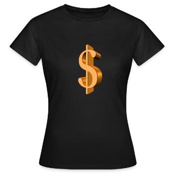 Dollar - Frauen T-Shirt - Schwarz - Vorne - AI Model Female 172 dark (172cm)