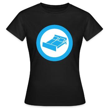 bett bed schlafen schlafzimmer sleeping room63 - Frauen T-Shirt - Schwarz - Vorne - AI Model Female 172 dark (172cm)