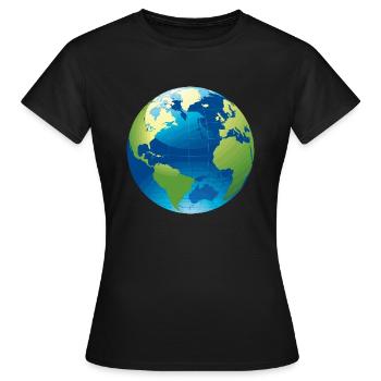 Globe - globe - Women's T-Shirt - black - Front - AI Model Female 172 dark (172cm)