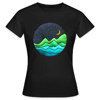 Night in the mountain - Women's T-Shirt - black - Front - AI Model Female 172 dark (172cm)