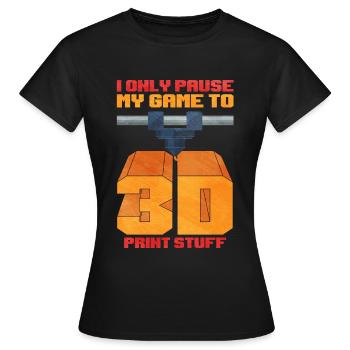 3D Printing - Women's T-Shirt - black - Front - AI Model Female 172 dark (172cm)