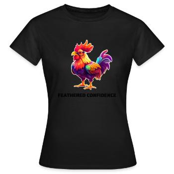 FEATHERED CONFIDENCE - Women's T-Shirt - black - Front - AI Model Female 172 dark (172cm)