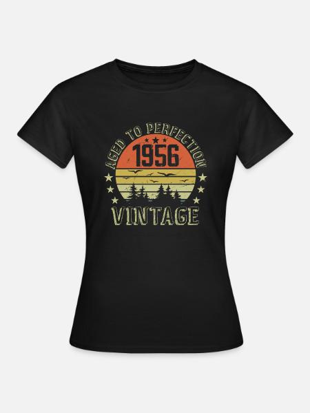 1956 Vintage Born 1956 Birthday Gift 1956 - Women's T-Shirt - black