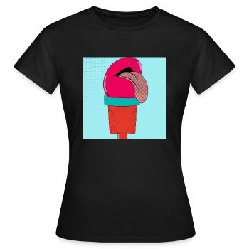Die Eis-Zunge - Frauen T-Shirt - Schwarz - Vorne - AI Model Female 172 dark (172cm)