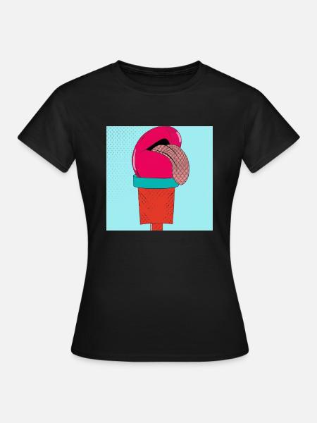 Die Eis-Zunge - Frauen T-Shirt - Schwarz