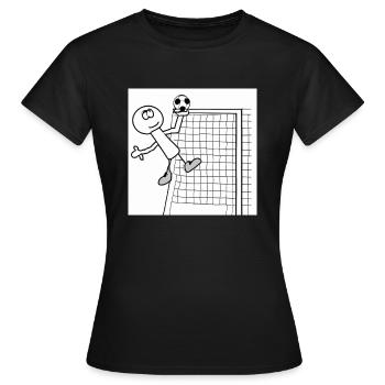 Fussballcomic - Frauen T-Shirt - Schwarz - Vorne - AI Model Female 172 dark (172cm)