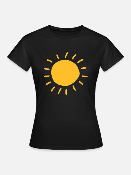 Sonne Stern Himmel Geschenkidee für den Sommer - Frauen T-Shirt - Schwarz
