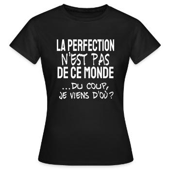 la perfection - T-shirt Femme - noir - Devant - AI Model Female 172 dark (172cm)