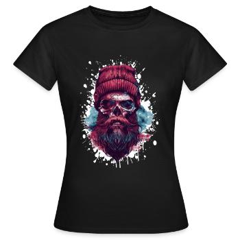 Bûcheron Crâne Bûcheron - T-shirt Femme - noir - Devant - AI Model Female 172 dark (172cm)
