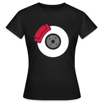 Scheibenbremse mit Bremssattel - Frauen T-Shirt - Schwarz - Vorne - AI Model Female 172 dark (172cm)