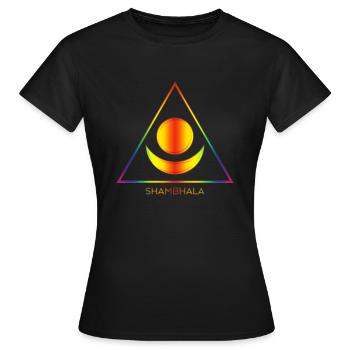 Tibetischer Buddhismus - Shambhala Symbol 4 - Frauen T-Shirt - Schwarz - Vorne - AI Model Female 172 dark (172cm)