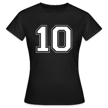 Dix 10 - T-shirt Femme - noir - Devant - AI Model Female 172 dark (172cm)