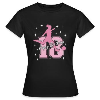 18. Geburtstag Fussball Fussballspielerin - Frauen T-Shirt - Schwarz - Vorne - AI Model Female 172 dark (172cm)