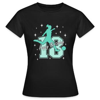 18. Geburtstag Fussball Fussballspielerin - Frauen T-Shirt - Schwarz - Vorne - AI Model Female 172 dark (172cm)