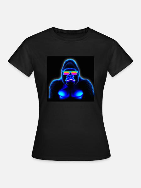 Gorilla neon con occhiali da sole - Maglietta da donna - nero