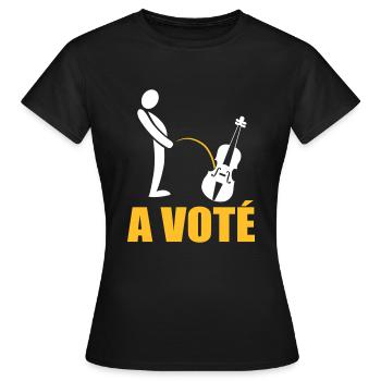 A voté - T-shirt Femme - noir - Devant - AI Model Female 172 dark (172cm)