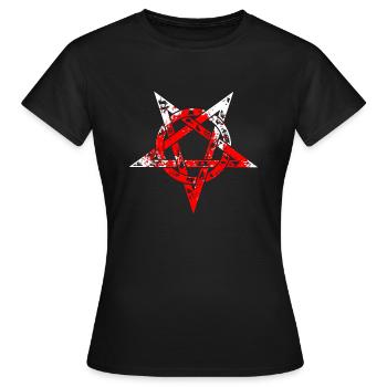 Pentagramm blutig - Frauen T-Shirt - Schwarz - Vorne - AI Model Female 172 dark (172cm)