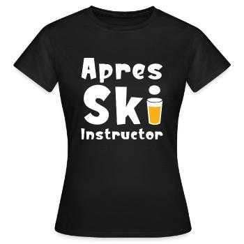 Moniteur de ski Apres - T-shirt Femme - noir - Devant - AI Model Female 172 dark (172cm)