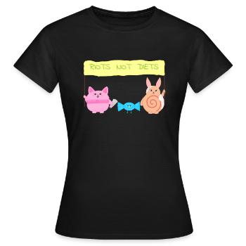 Des émeutes, pas des régimes - T-shirt Femme - noir - Devant - AI Model Female 172 dark (172cm)