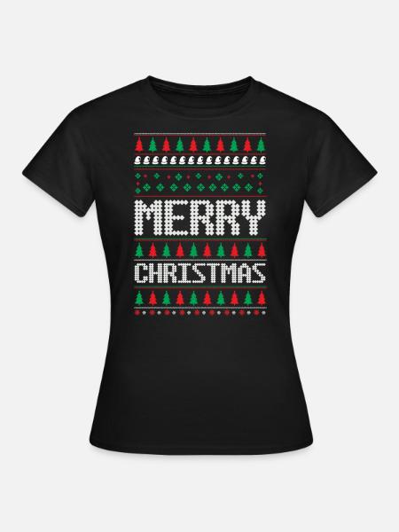 Frohe Liftmas Hässlicher Weihnachtspullover - Frauen T-Shirt - Schwarz