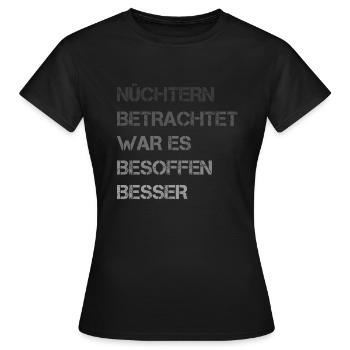 NÜCHTERN BETRACHTET - Frauen T-Shirt - Schwarz - Vorne - AI Model Female 172 dark (172cm)
