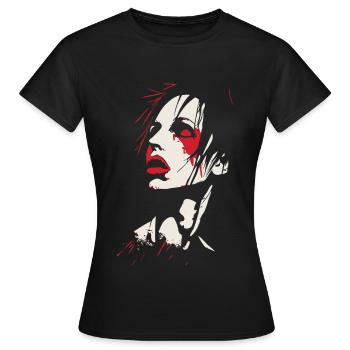 Gothic Blutiger Schrei - Frauen T-Shirt - Schwarz - Vorne - AI Model Female 172 dark (172cm)