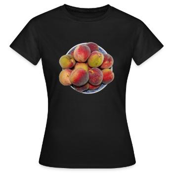 peach pfirsich veggie gemuese fruits13 - Frauen T-Shirt - Schwarz - Vorne - AI Model Female 172 dark (172cm)